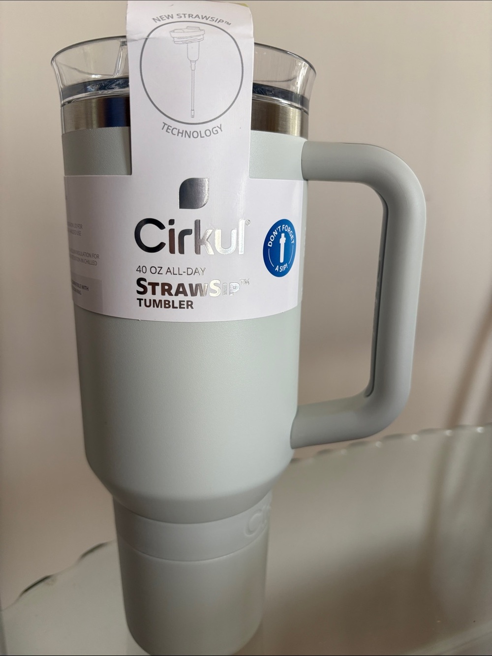 Cirkul 40 oz StrawSip Tumbler - Light Gray Handle